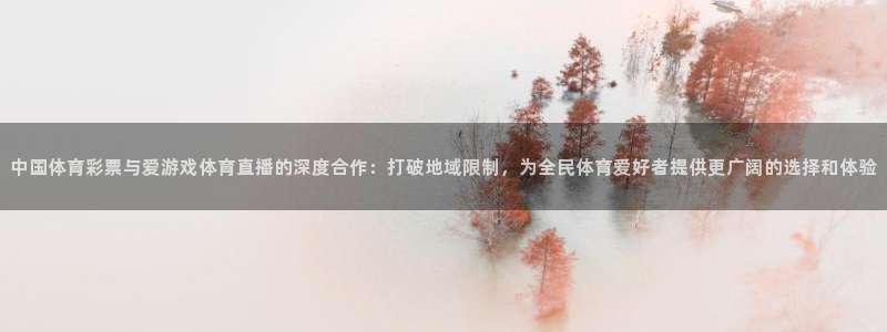 857看球直播nba直播：中国体育彩票与爱游戏体育直播的深度合作：打破地域限制，为全民体育爱好者提供更广阔的选择和体验